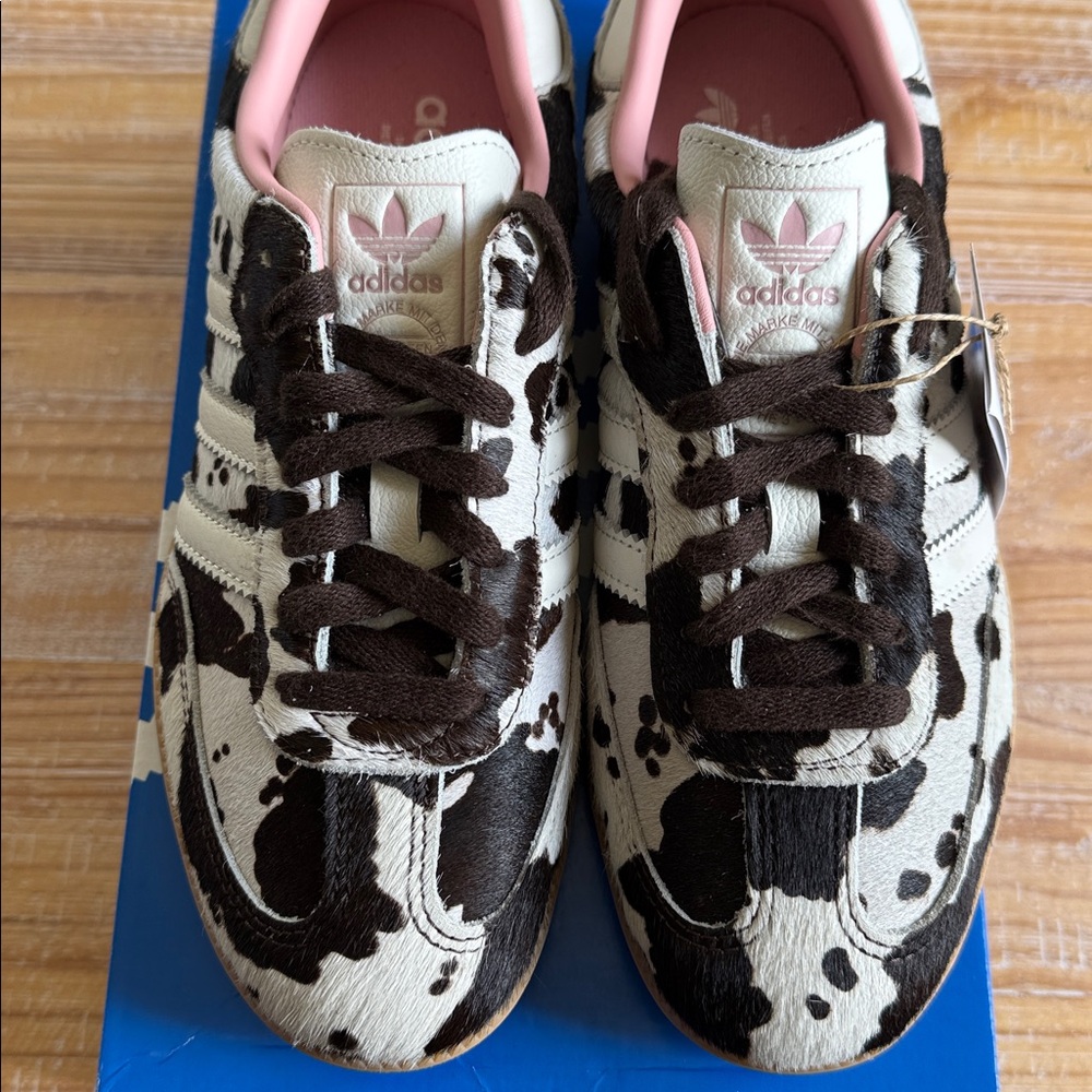 Adidas Original Samba Black and White Cow Print Sneakers - Picture 2 of 9